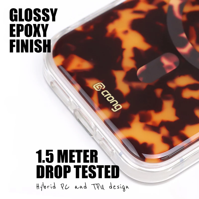 Crong Deluxe MAG Cover - puzdro pre iPhone 17 Pro MagSafe (korytnačinový vzor)