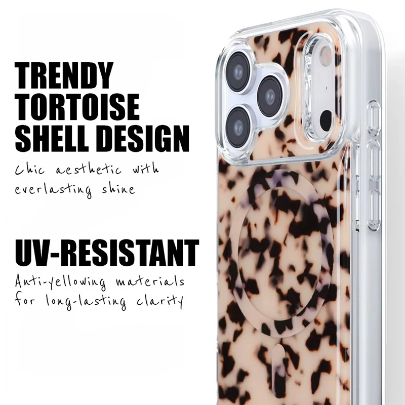 Crong Deluxe MAG Cover - puzdro pre iPhone 17 Pro MagSafe (Blonde Tortoise)