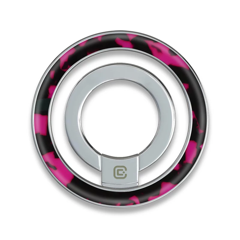 Crong Deluxe RING Holder - magnetický krúžok na telefón MagSafe (Pink Tortoise)