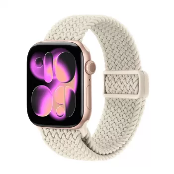 Crong Wave Band pletený nylonový remienok pre Apple Watch 38/40/41/42 mm (béžová)