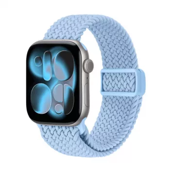 Crong Wave Band pletený nylonový Solo Loop pre Apple Watch 38/40/41/42 mm modrá