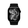 Crong Wave Band pletený remienok pre Apple Watch 38/40/41/42 mm (čierna)