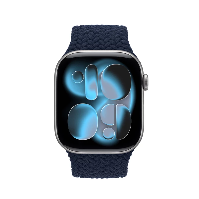 Crong Wave Band pletený textilný remienok pre Apple Watch 38/40/41/42 mm (Navy Blue)