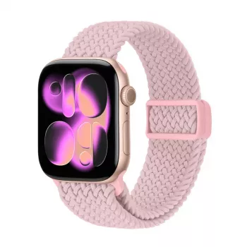Crong Wave Band pletený nylonový Solo Loop pre Apple Watch 38/40/41/42 mm ružová