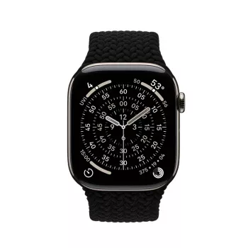 Crong Wave Band pletený nylonový remienok pre Apple Watch 44/45/46/49 mm (čierna)