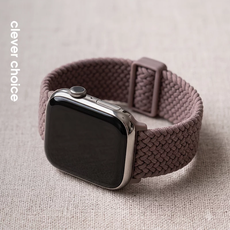 Crong Wave Band - pletený remienok pre Apple Watch 44/45/46/49 mm (hnedá)