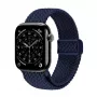 Crong Wave Band pletený nylonový Solo Loop pre Apple Watch 44/45/46/49 mm (Navy Blue)