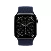 Crong Wave Band pletený nylonový Solo Loop pre Apple Watch 44/45/46/49 mm (Navy Blue)