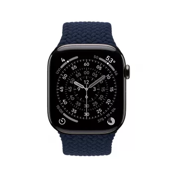 Crong Wave Band pletený nylonový Solo Loop pre Apple Watch 44/45/46/49 mm (Navy Blue)