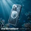 Crong Seal Cover vodotesné puzdro IP68 pre iPhone 16 Pro (Marine)