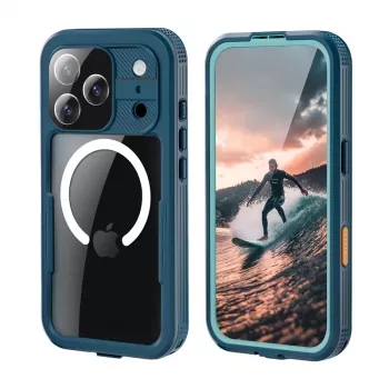 Crong Seal Cover IP68 vodotesné puzdro pre Apple iPhone 17 Pro (námornícka modrá)