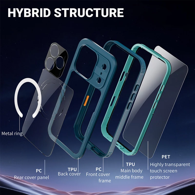 Crong Seal Cover IP68 vodotesné puzdro pre Apple iPhone 17 Pro (námornícka modrá)