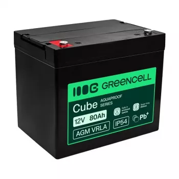 GREEN CELL Greencell AGM VRLA 12V 80Ah bezúdržbová batéria pre UPS, váhy, obytné autá (260x168x216mm)