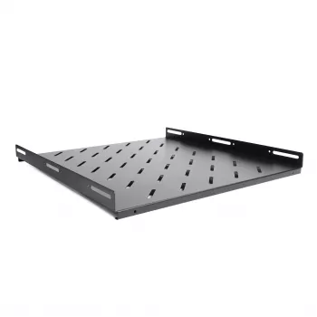 RACKTEL RL-P800S 1U 19-palcová pevná polica do racku hĺbka 800mm nosnosť 80kg čierna