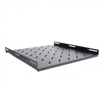 RACKTEL RL-P800S 1U 19-palcová pevná polica do racku hĺbka 800mm nosnosť 80kg čierna