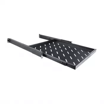 RACKTEL RL-P800W 1U 19-palcová výsuvná polica pre skrine s hĺbkou 800 mm, nosnosť 50 kg, čierna
