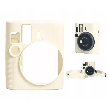 LOVEINSTANT silikónové ochranné puzdro pre Fujifilm Instax Mini 41 - biela/bežová