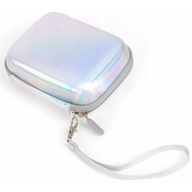 LOVEINSTANT puzdro z PU kože Sparkle Silver pre Fujifilm Instax Mini Evo / Mini Liplay / Mini Link