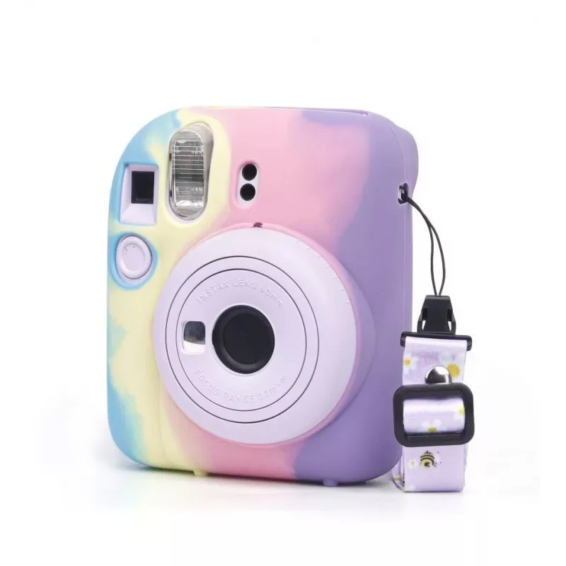 LOVEINSTANT silikónové ochranné puzdro pre Fujifilm Instax Mini 12 - dúha