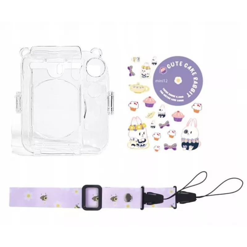 LOVEINSTANT puzdro pre Fujifilm Instax Mini 12 - dizajn Sweet Rabbit so samolepkami