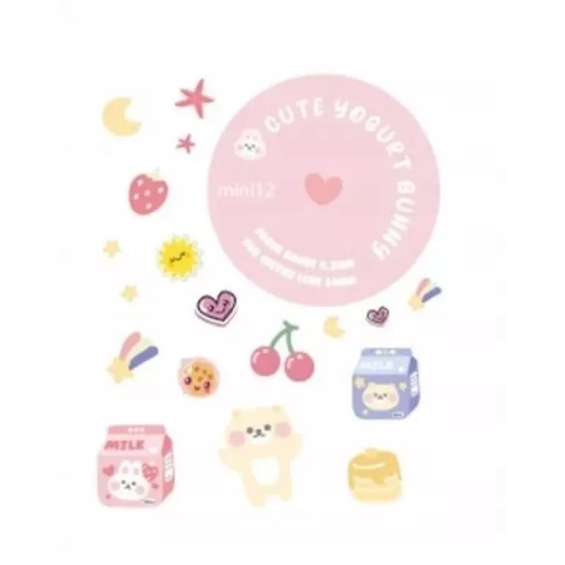 LOVEINSTANT puzdro obal pre Fujifilm Instax Mini 12 so samolepkami - Yogurt Rabbit