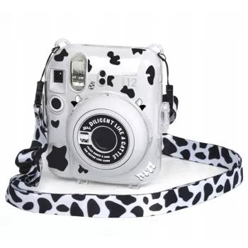 LOVEINSTANT puzdro pre Fujifilm Instax Mini 12 so samolepkami - kravský vzor