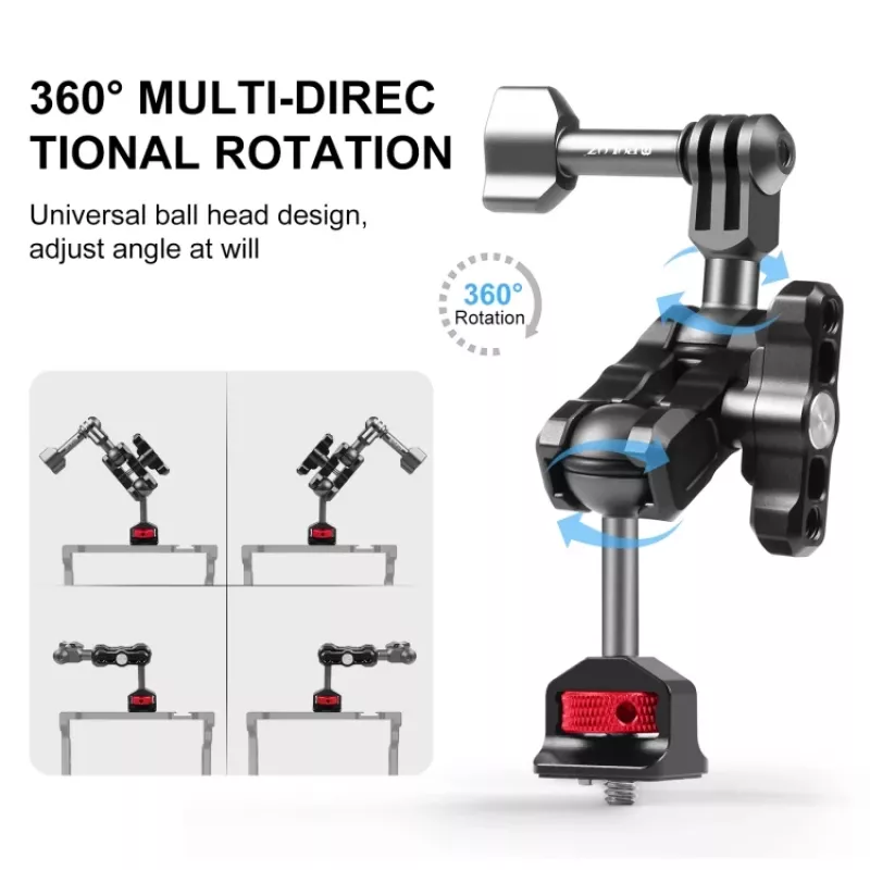 PULUZ Magic Arm držiak 1/4 palca pre GoPro / SJCAM / Xiaomi / DJI / Insta360 PU842B