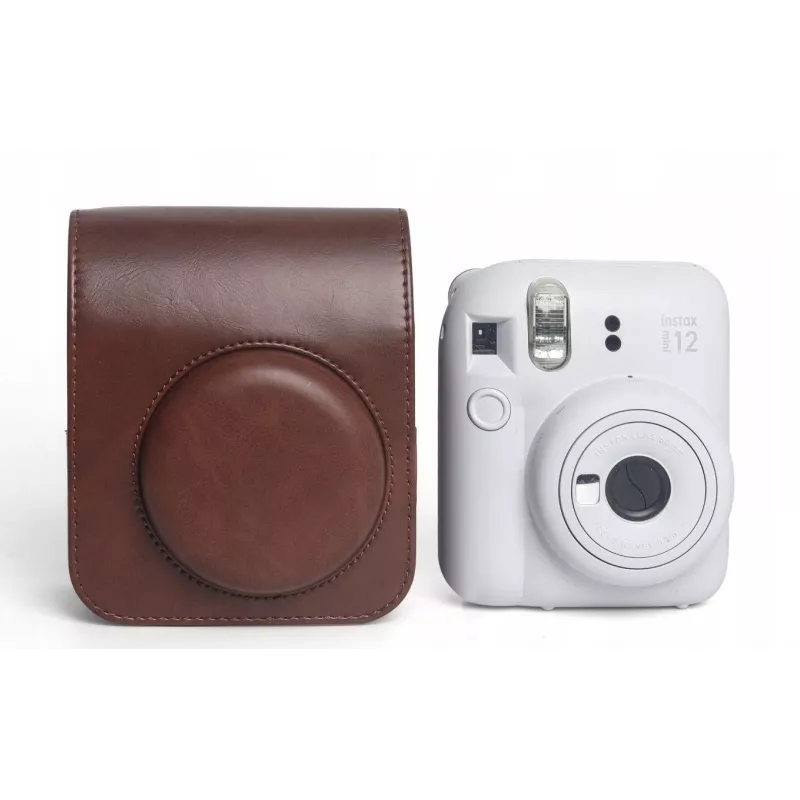 LOVEINSTANT ochranné puzdro taška cez rameno pre Fujifilm Instax Mini 12 - hnedá