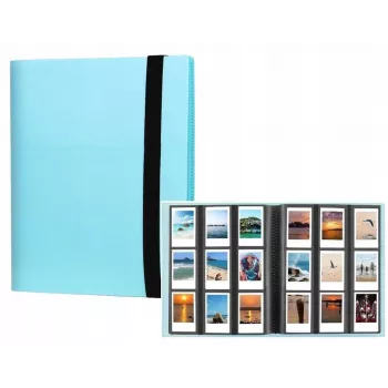 LOVEINSTANT fotoalbum na 360 fotografií kompatibilný s Fujifilm Instax Mini, Xiaomi, Polaroid, Canon, HP, Kodak - modrý