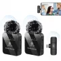 PULUZ PU648B 2x bezdrôtový lavalier mikrofón pre USB-C smartfóny, tablety, notebooky - 2,4 GHz, omnidirekcionálny, Plug and Play