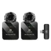 PULUZ PU648B 2x bezdrôtový lavalier mikrofón pre USB-C smartfóny, tablety, notebooky - 2,4 GHz, omnidirekcionálny, Plug and Play