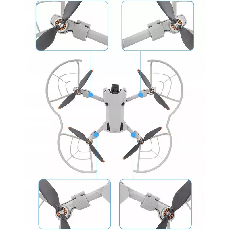 SUNNYLIFE sada ochrany vrtúľ 4 kusy pre DJI Mini 4 Pro sivá