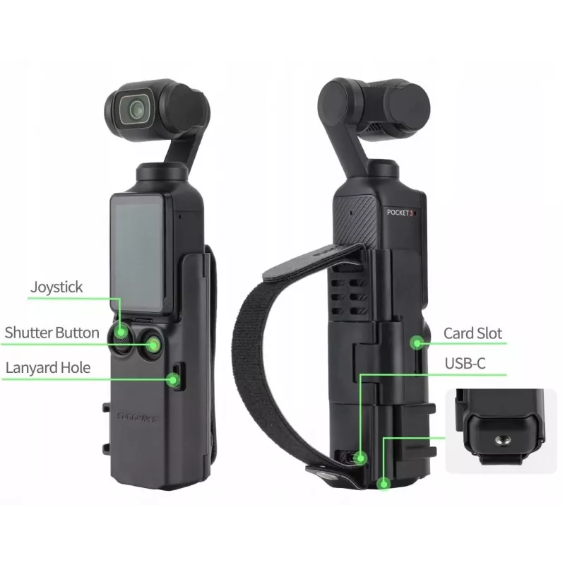 SUNNYLIFE ochranný rám rukoväť pre DJI Osmo Pocket 3 - čierny