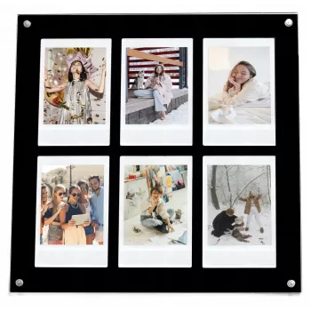 LOVEINSTANT stojanový rám na 6 fotiek kompatibilný s Fujifilm Instax Mini / Xiaomi / Polaroid / Canon / HP / Kodak - Zink / čierny