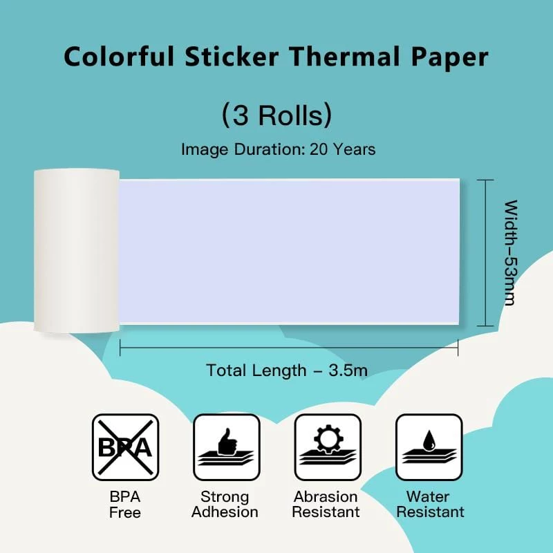 Phomemo termálny etiketový papier 3 rolky v rôznych farbách pre T02 M02 PRO M03 M04S