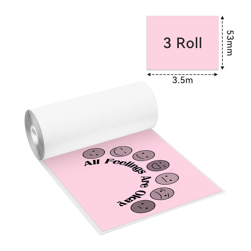 Phomemo farebné termálne papierové rolky 53mm x 6,5m balenie 3 ks pre T02 M02 PRO M03 M04S