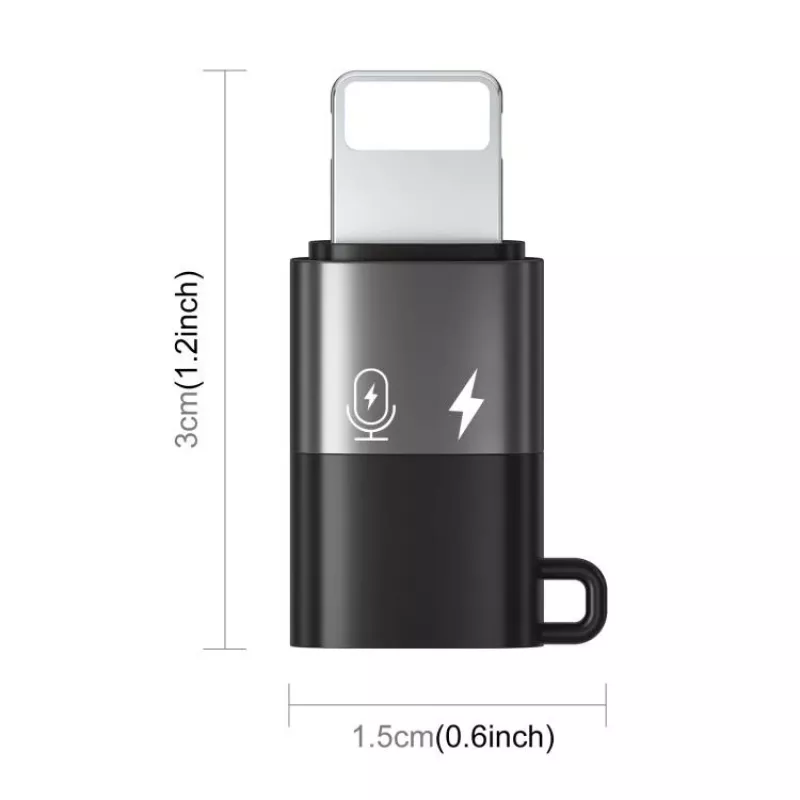 PULUZ adaptér Lightning na USB-C OTG pre iPhone, čierny (PU649B)