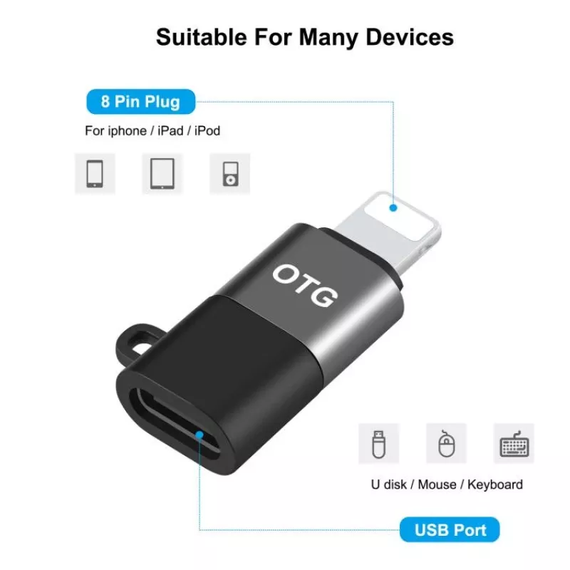 PULUZ adaptér Lightning na USB-C OTG pre iPhone, čierny (PU649B)
