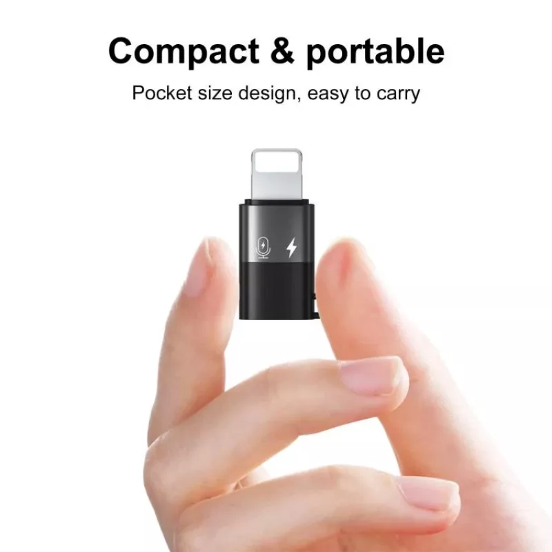 PULUZ adaptér Lightning na USB-C OTG pre iPhone, čierny (PU649B)