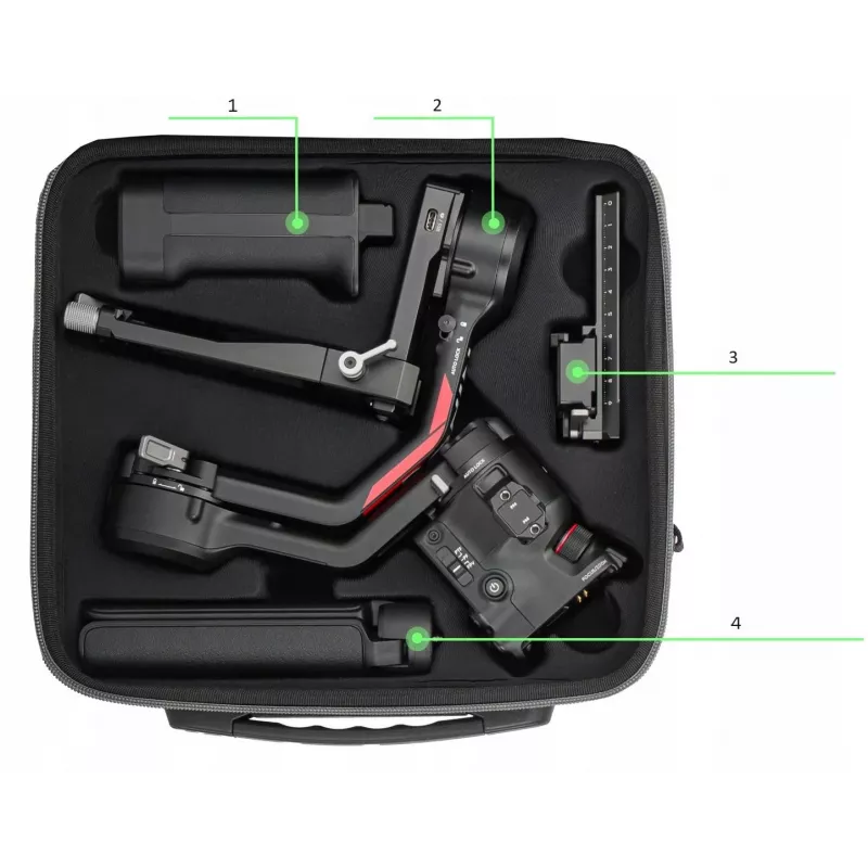 SUNNYLIFE pevné cestovné puzdro pre gimbal DJI RS 4 - čierne