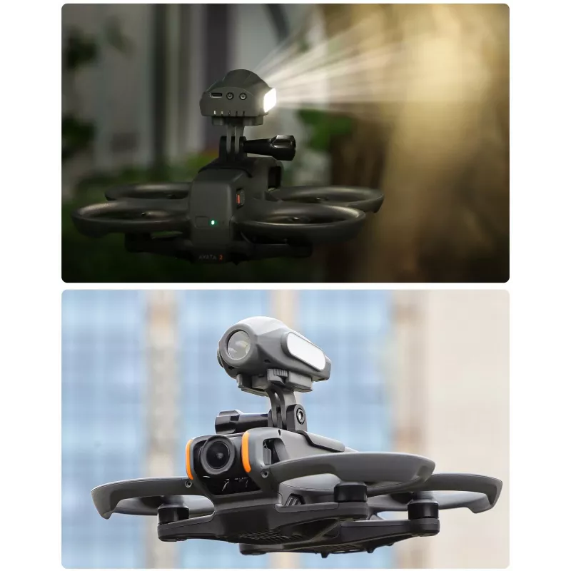 SUNNYLIFE držiak kamery pre DJI Avata 2, GoPro a 1/4 palcový závit, čierny/sivý