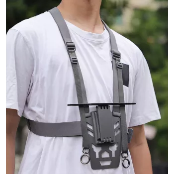 SUNNYLIFE hrudný popruh pre diaľkový ovládač DJI RC Plus - čierny