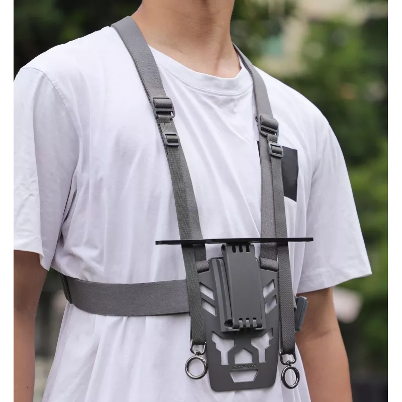 SUNNYLIFE hrudný popruh pre diaľkový ovládač DJI RC Plus - čierny
