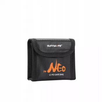 SUNNYLIFE ohňovzdorné puzdro na LiPo batérie pre DJI Neo / Neo 2, pojme 3 batérie, čierna