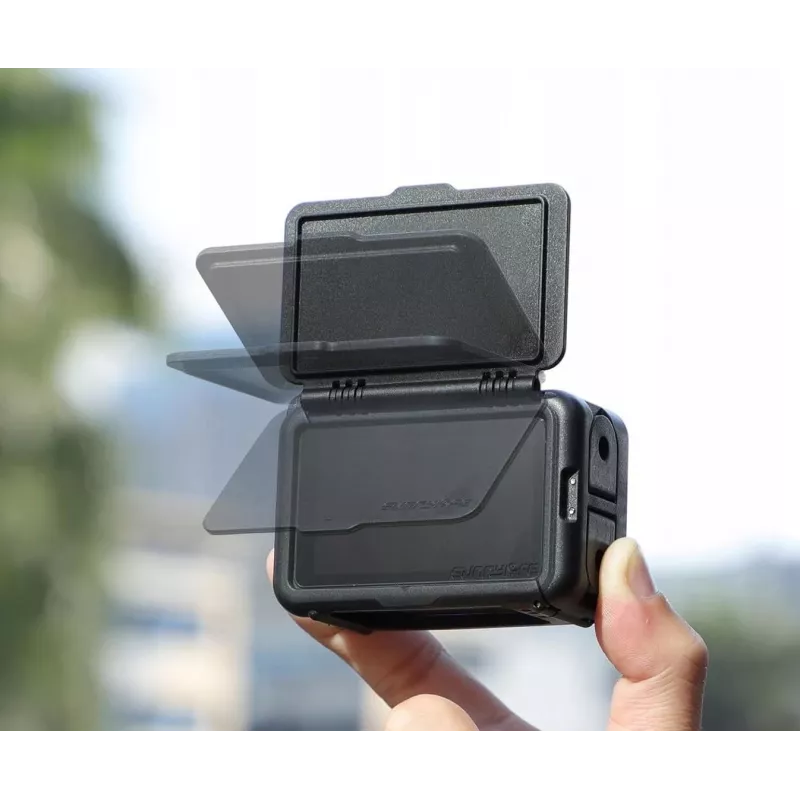 SUNNYLIFE rámový držiak + kryt objektívu pre DJI Osmo Action 5 Pro / 4 / 3 - čierny
