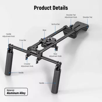NEEWER SR004 DSLR ramenný stabilizátor rukoväť pre kamery a DSLR kamkordéry