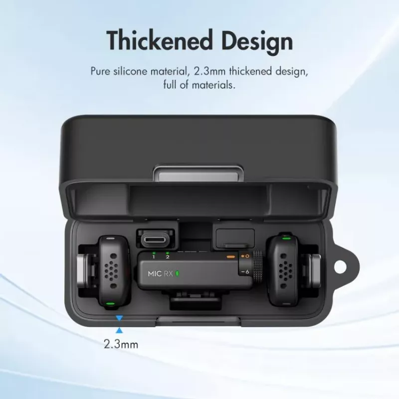 PULUZ silikónové ochranné puzdro pre nabíjacie puzdro DJI Mic Mini - čierna