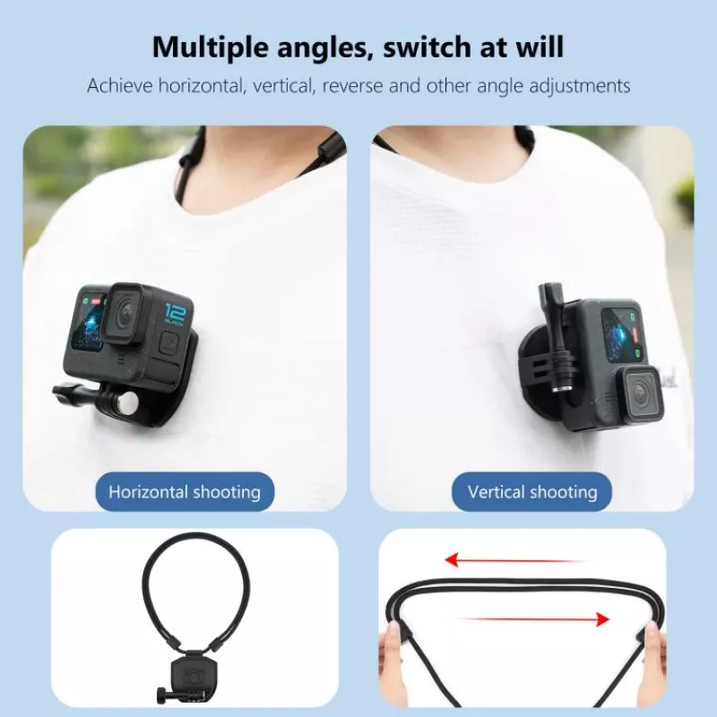PULUZ magnetický nákrčník pre GoPro Hero 13 12 11 Mini 10 9 8 7 6 5 Max / PU739B
