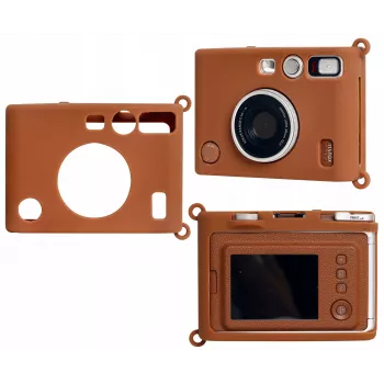 LOVEINSTANT silikónové ochranné puzdro pre Fujifilm Instax Mini Evo - hnedé