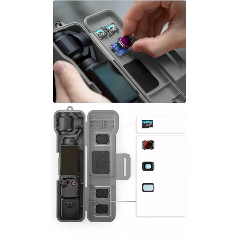SUNNYLIFE Pevný prenosný kufrík pre DJI Osmo Pocket 3 a príslušenstvo, čierny